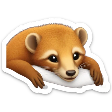 red cheerful smiling mongoose in bed sticker