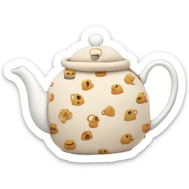 teapot with tea cozy sticker