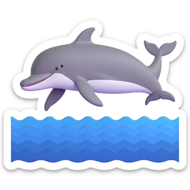 swimming dolphin in ocean waves sticker