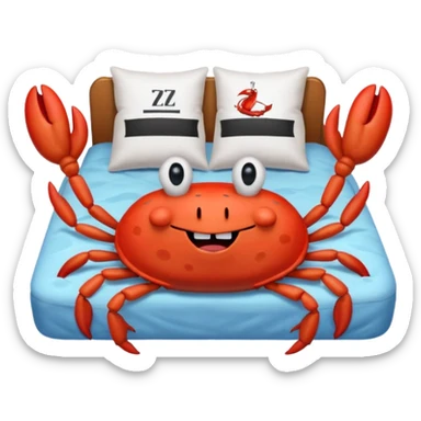 misters Krabs from SpongeBob sleeping in a bed and there floating zzz signs sticker