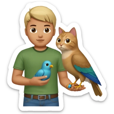 a roblox noob with a pet cat bird sticker