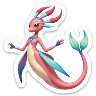 Meloetta-Cresselia-Milotic-Pokémon-Fakémon-fusion, full body sticker