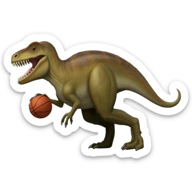 A spinosaurus playing basketball sticker
