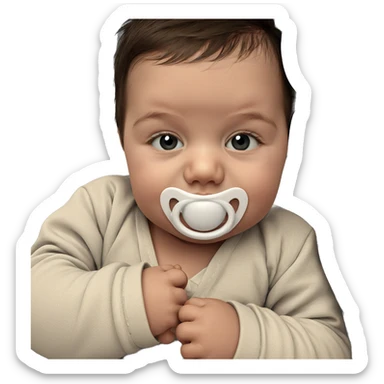 baby boy with pacifier sticker
