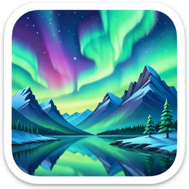Northern Lights aesthetic scenery  sticker