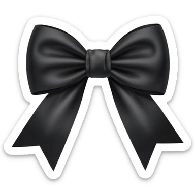 a black bow on a light pink background sticker