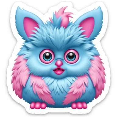 1st generation light blue and pink furby 1990’s sticker