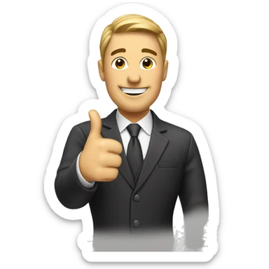 business guy giving us a thumbs up sticker