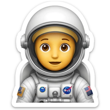 Emoji of an astronaut in iOs style sticker