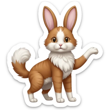 Long Nose Breed Dog. Rabbit Ears. Cat Arms Legs Torso Tail Anthropomorphic Fusion Hybrid (Character OC) sticker