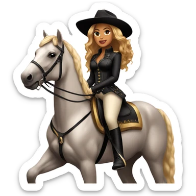 beyonce on horse sticker