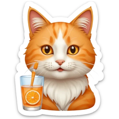 Cat drinking water with a tooth pick sticker