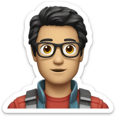 Marty McFly with black hair sticker