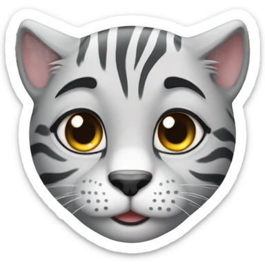 Cute grey tiger cat sticker