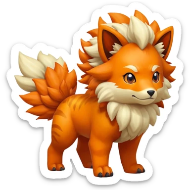 Vulpix-Arcanine-Fakémon-hybrid-creature (full body)  sticker