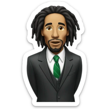 Bob marley as a Wall Street CEO sticker