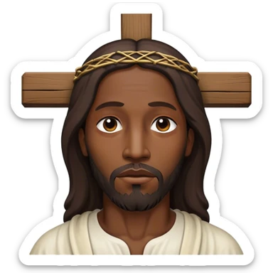 Black Jesus on cross sticker