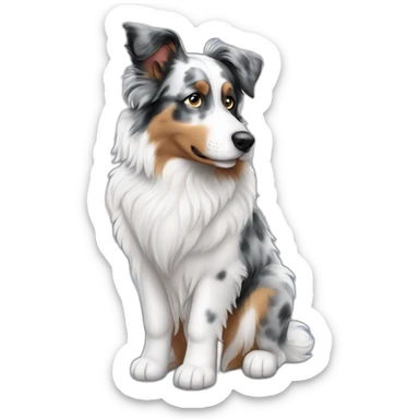 australian shepard blue merle sitting sticker