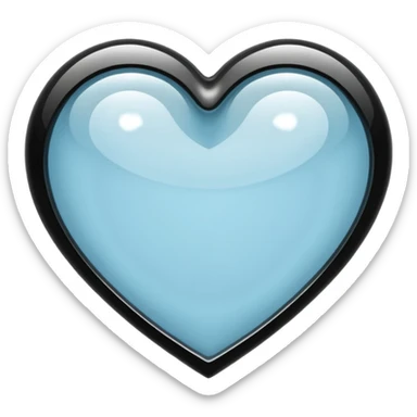 clear heart shape with black outline sticker