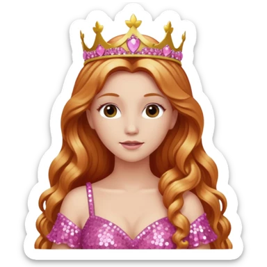 Venus, Goddess of Love from Gods and Goddesses with long reddish blonde hair, pink sequin outfit sticker