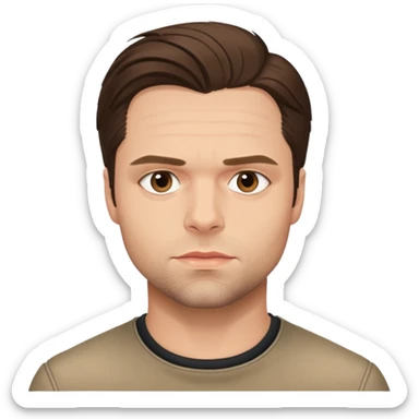 face of Sebastian Stan, neutral expression sticker