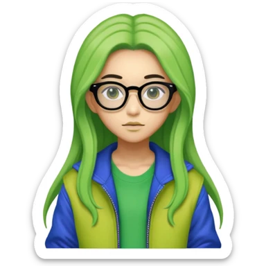  portrait-of-a-green-skin-alien-k-pop-idol,-wearing-a-stylish-streetwear-outfit-with-layered-colorful-clothing-makeup,- sticker