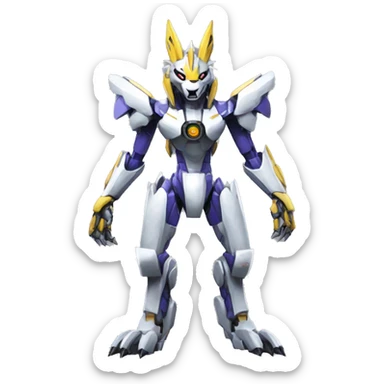 WereGarurumon-Renamon-Medabot-Mecha full body sticker