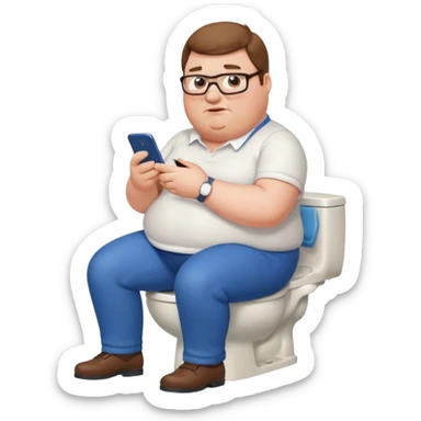 can you do  Peter Griffin sitting on the toilet playing on his phone sticker