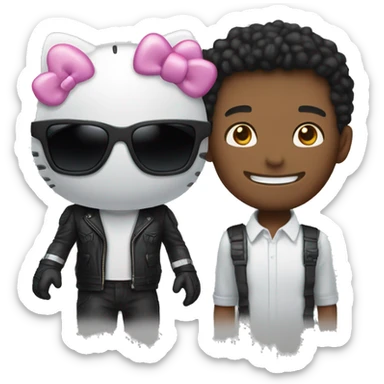 One Spyder man and  one black hello kitty sticker