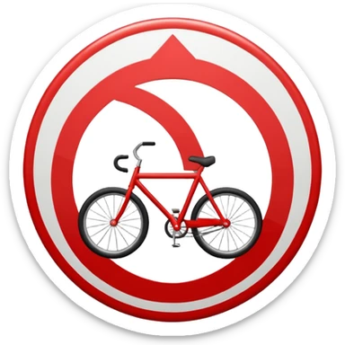traffic sign style emoji indicating no riding bicycle sticker