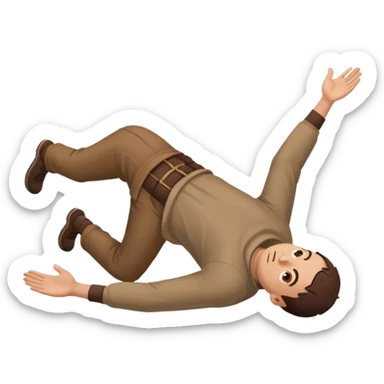 man prostrates himself asking for help sticker