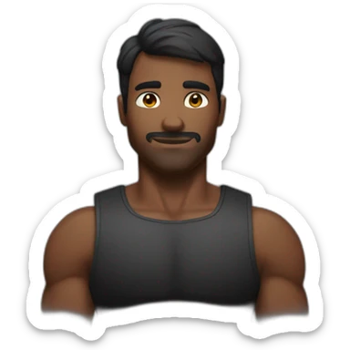 Homme noir musclé qui embrasse sa meuf sticker