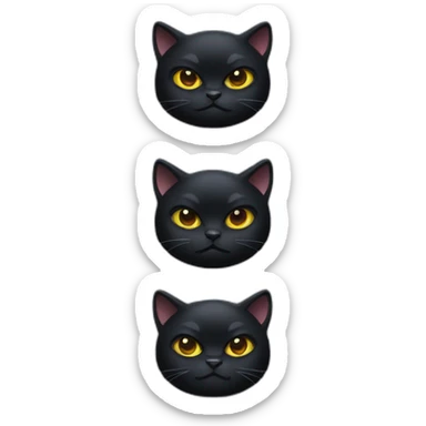 aangry black cat sticker