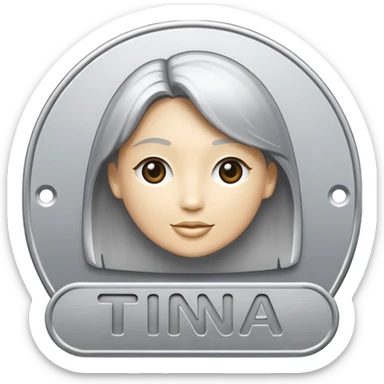 name plate that says “tina” sticker