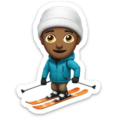 white man woth stubs ski sticker