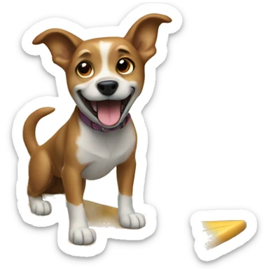 Dog surffing a wave sticker