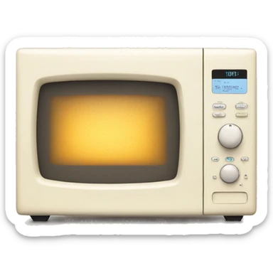 Microwave in a white cream sticker