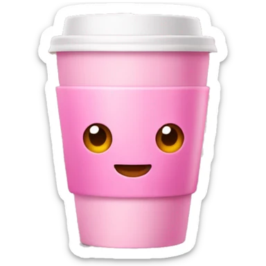 Pink coffee cup sticker