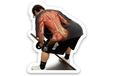 lascia questa immagine identica ma aggiungi fasci muscolari e spina dorsale sulla sua schiena, iperealistico 4k sticker