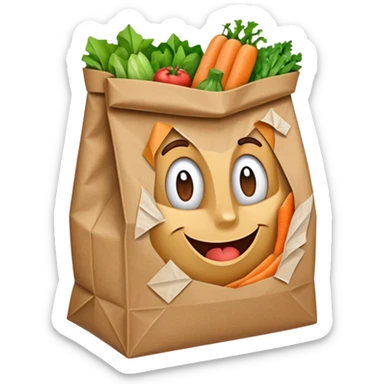 a bag of groceries, no picture on the bag sticker