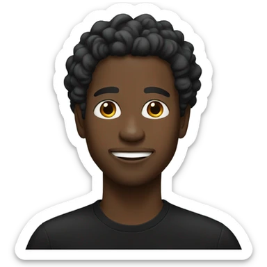 Blac guy with waves and black shirt sticker
