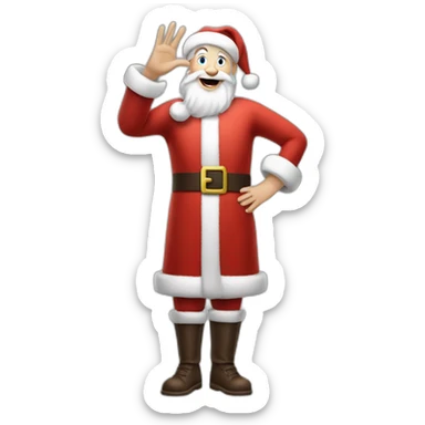 Full height Actively gesturing with hands pale skin Santa Claus sticker