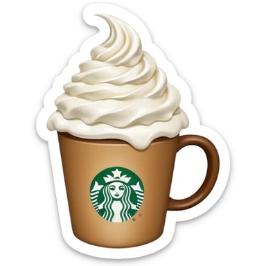 starbucks coffee cup with whipped cream sticker
