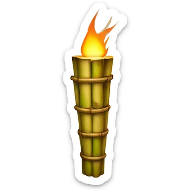 A bamboo tiki torch sticker