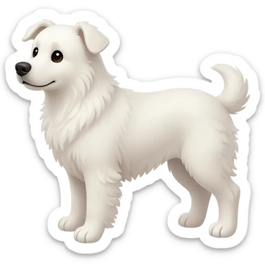 white dog looks contentedly to the left sticker