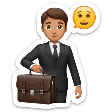 lawyer with briefcase and suit sticker