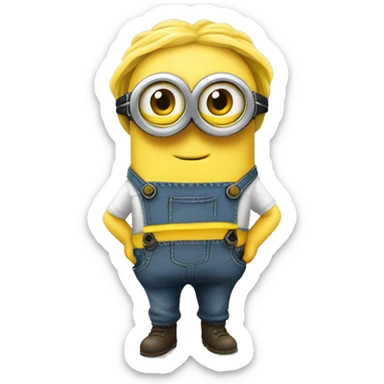 minion emoji yellow skin goggles overalls sticker