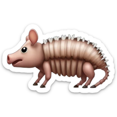 Black pig armadillo cow centipede insect with white back sticker