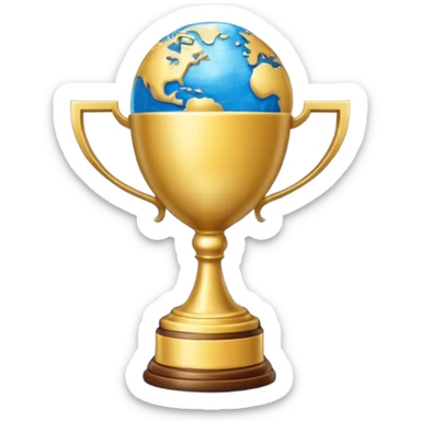 Un trofeo sobre un mundo  sticker