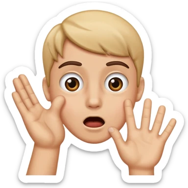 Hand smacking face sticker